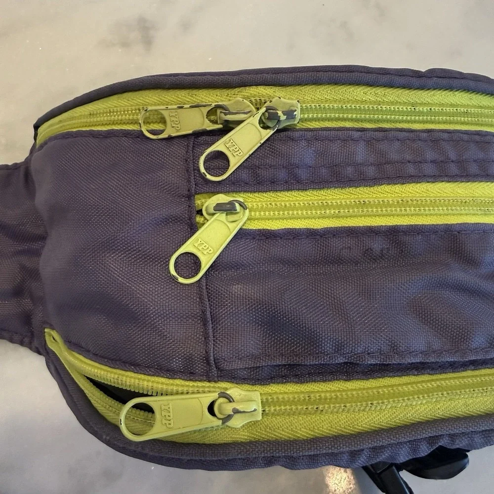 Vintage Lands'‎ End Hiking Waist Pack Fanny Pack Adjustable Zip Neon 90s Multi